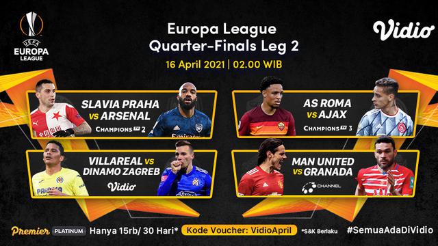 Jadwal leg kedua perempat final Liga Europa di Vido