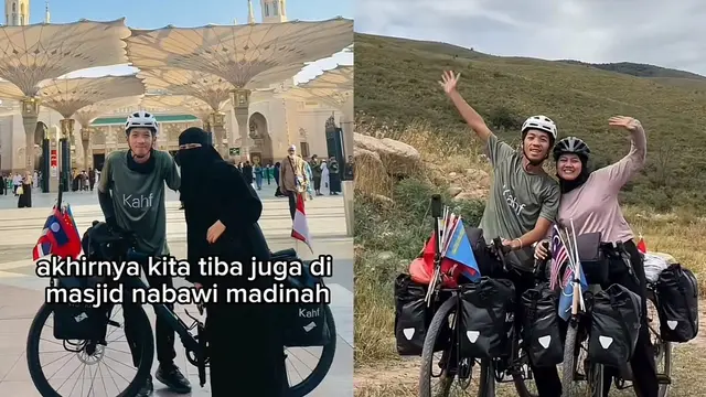 Kisah Muhamad Ragli Gowes ke Makkah 207 Hari Bareng Istri dan Melewati 12 Negara. (Dok: TikTok @hanya_backpacker)