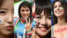 Sederatan fans cantik Asia yang diwakili Iran, Jepang dan Korsel di Piala Dunia 2014, Brasil (AFF Photo)