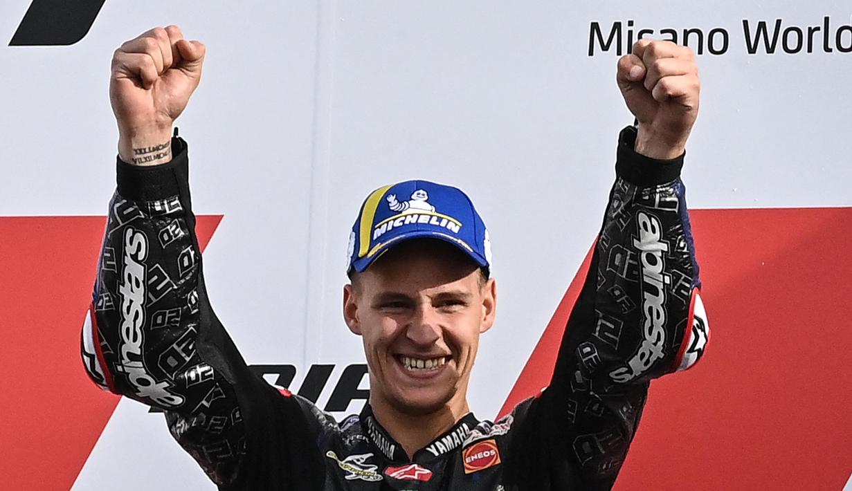 Gelar yang diraih Fabio Quartararo juga menambah penderitaan Repsol Honda. Artinya, sudah dua tahun terakhir Honda tak meraih gelar juara MotoGP. (AFP/Andreas Solaro)