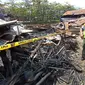 Puing-puing rumah warga jalan Bandarmasih RT 37 Kelurahan Belitung Kecamatan Banjarmasin Barat yang terbakar pada Selasa (27/6/2023). (Liputan6.com/Aslam Mahfuz)