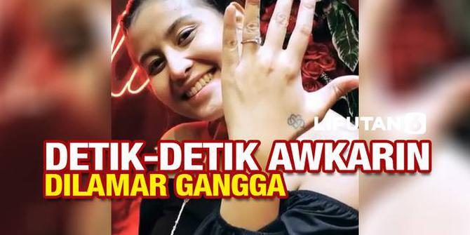 VIDEO: Viral, Detik-Detik Selebgram Awkarin Dilamar Sang Kekasih