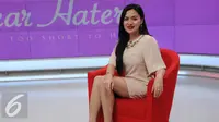 Vicky Shu saat menjadi bintang tamu di Dear Haters. (Liputan6.com/Fatkhur Rozaq)