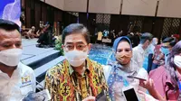 Wakil Ketua Umum Kadin Indonesia Bidang Pengembangan Pengusaha Nasional Arsjad Rasjid saat hadir dalam pelantikan Ketua Kadin Kota Samarinda, Senin (6/4/2021).