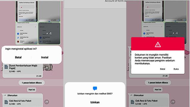 Penipuan melalui APK Penipuan