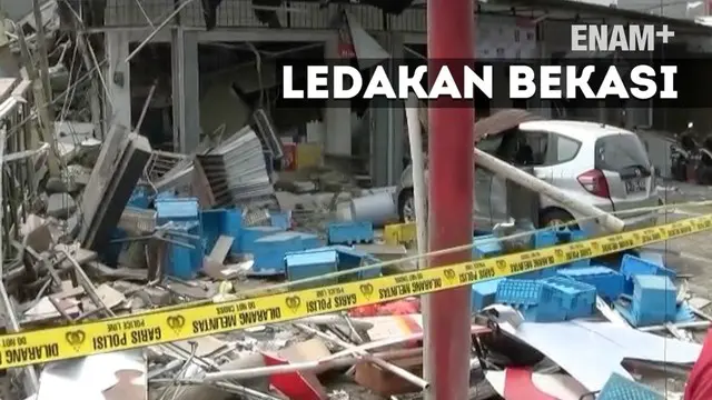 Ledakan tabung gas di Bekasi menghancurkan supermarket hingga sejumlah bangunan toko dan rumah kontrakan tim gegana Polri masih menelusuri lokasi ledakan