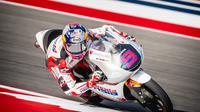 Veda Ega Pratama pada kualifikasi Moto3 Amerika Serikat di Sirkuit Austin hari Sabtu (28/03/2026) malam WIB. (Honda Team Asia)