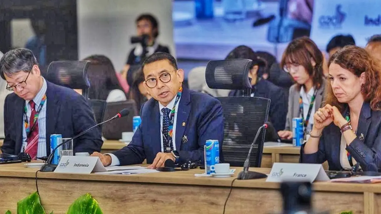 Menteri Kebudayaan Indonesia Fadli Zon dalam pertemuan para menteri kebudayaan G20 di Salvador da Bahia, Brasil, Jumat (8/11/2024).