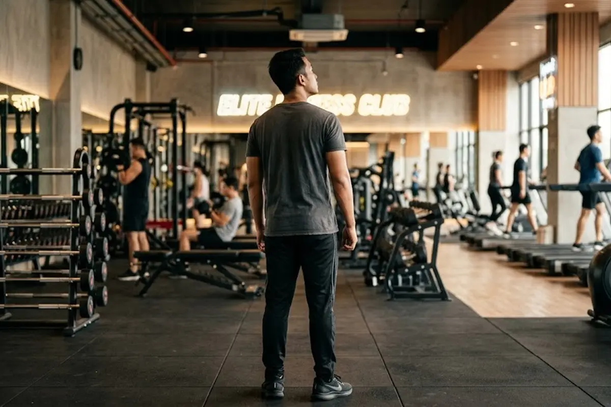 datang latihan di gym
