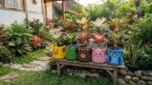 Inspirasi Pot Aglonema dari Galon Bekas