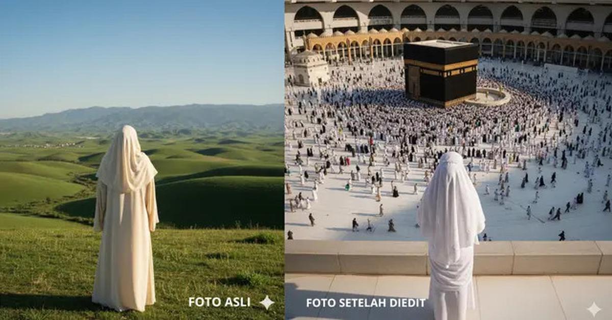 8 Salinan Text Prompt AI Gemini Edit Foto Depan Ka'bah, Bisa Jadi Doa dan Motivasi