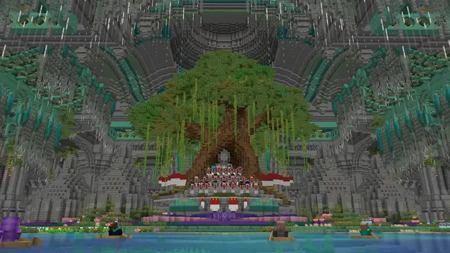 Interior dalam Candi Borobudur di Map Minecraft Indonesia