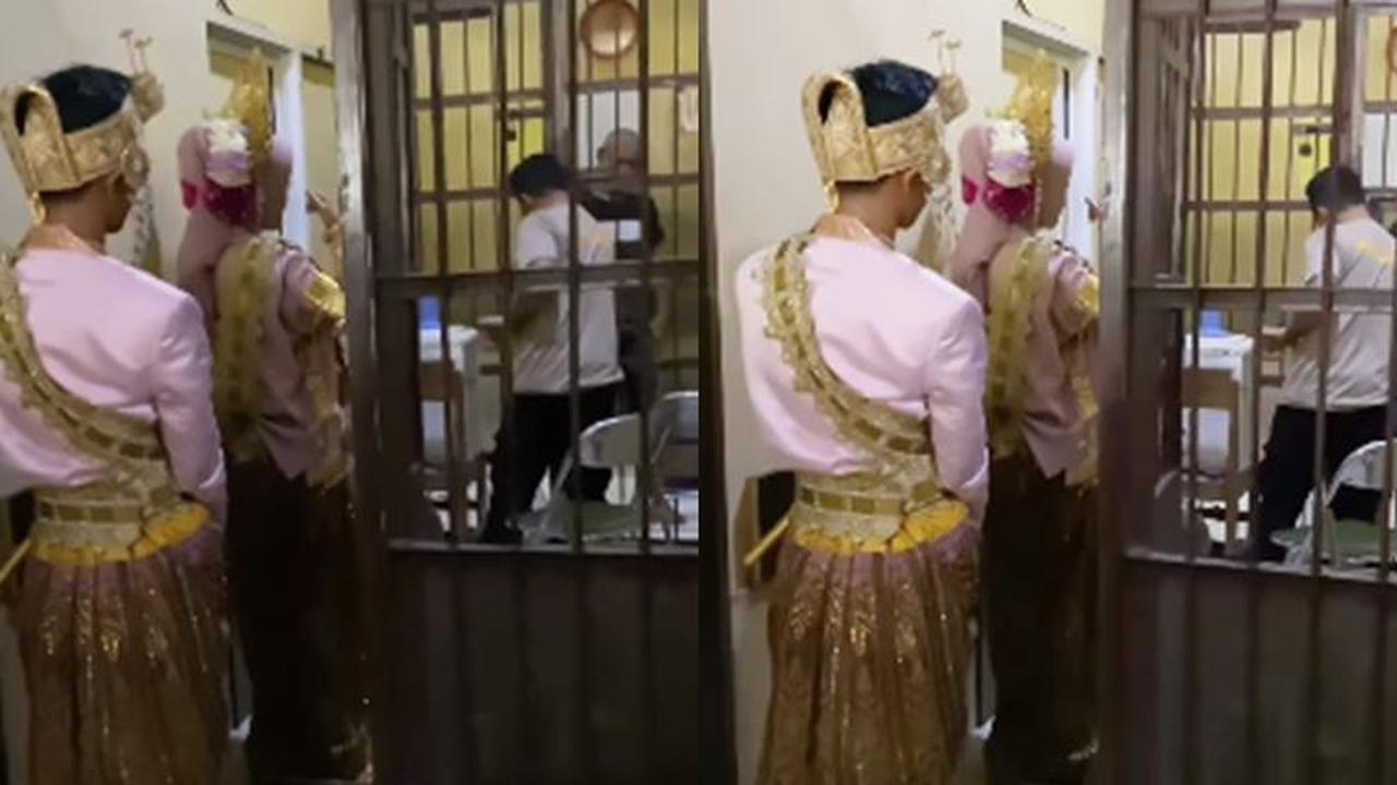 Momen Haru Gadis Cantik Berbaju Pengantin Bareng Calon Suami Datangi Ayah di Penjara Minta Restu, Aksinya Banjir Apresiasi