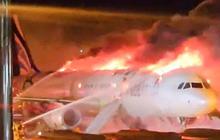 FOTO: Horornya Kebakaran Pesawat Air Busan di Korea Selatan, Seluruh Awak dan Penumpang Berhasil Diselamatkan