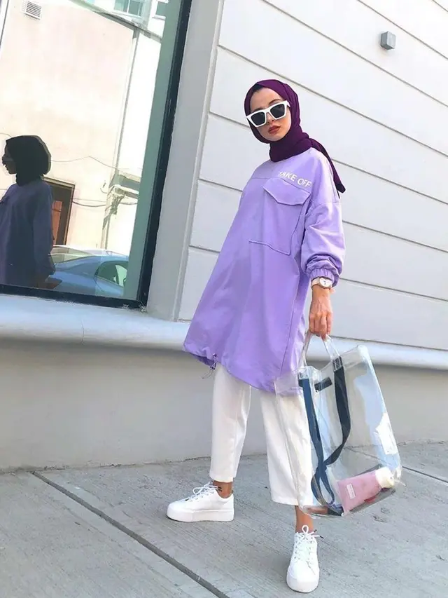 Setelan Ungu Muda yang Classy