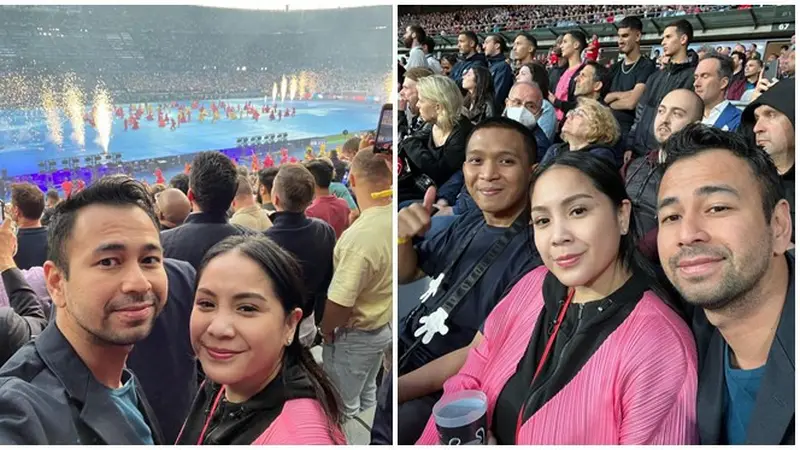 7 Momen Raffi Ahmad dan Nagita Slavina Nonton Final Liga Champions 2022, Seru Abis