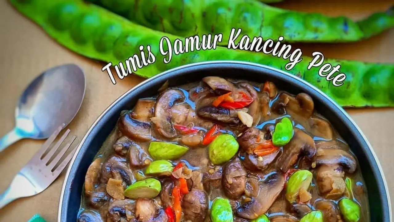 Sepiring tumis jamur kancing
