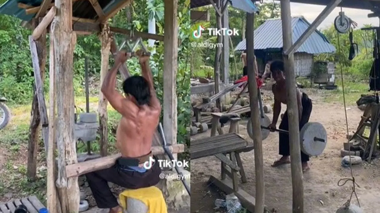 Kampung Ini Punya Gym dengan Kearifan Lokal, Alat Terbuat dari Semen dan Kayu