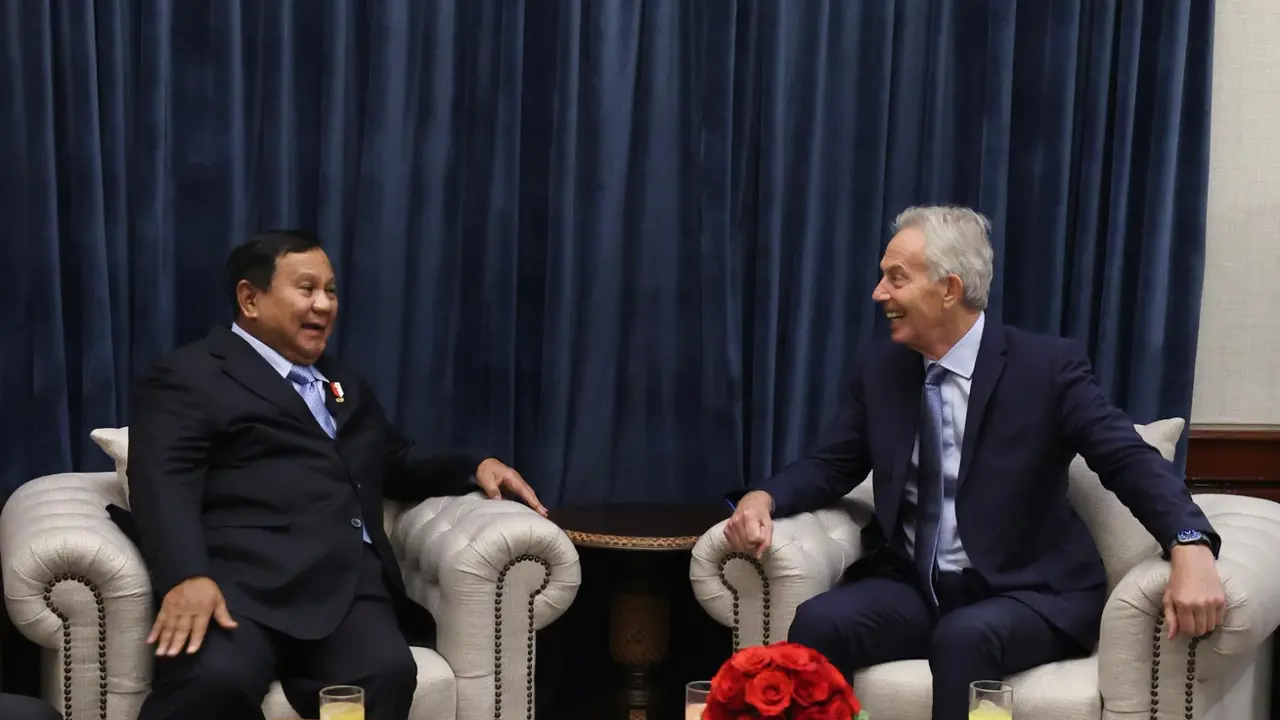 Tony Blair, pendiri sekaligus Executive Chairman Tony Blair Institute for Global Change bertemu dengan Presiden Prabowo Subianto. (Dok Tim Presiden)