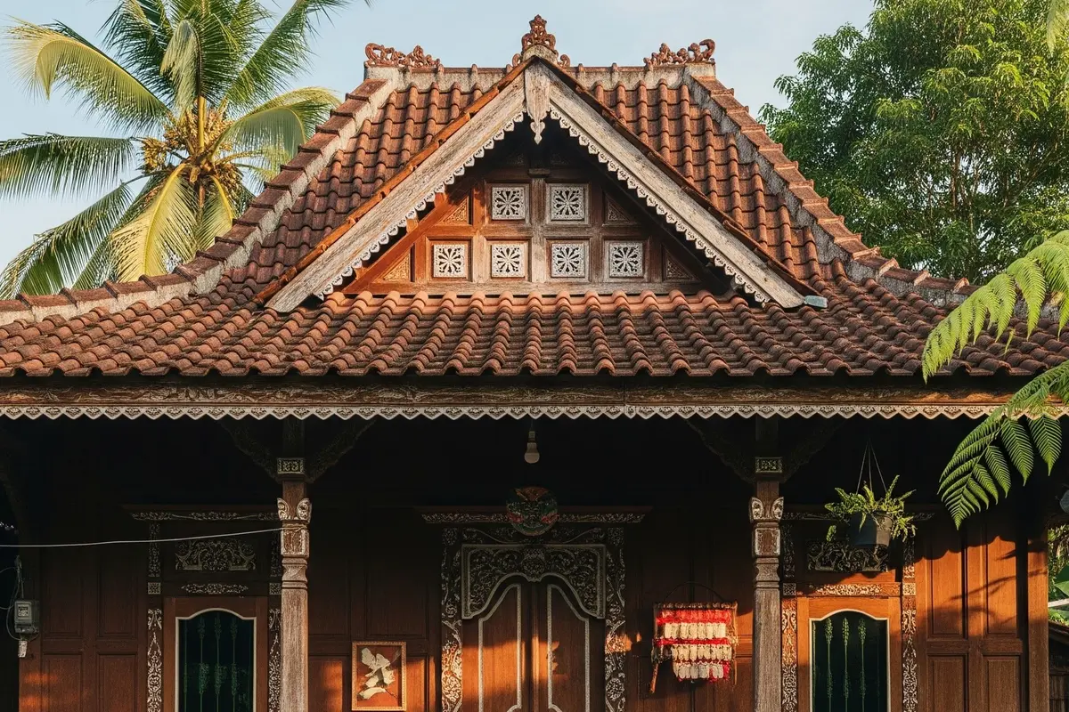 Fasad Rumah Klasik di Desa (Gemini AI)