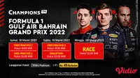 Link Live Streaming F1 GP Bahrain 2022 di Vidio Pekan Ini, 18-20 Maret 2022