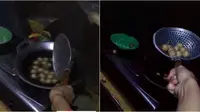 Viral Cimol yang Ditiriskan Tiba-Tiba Meledak dari Penggorengan, Bikin Kaget