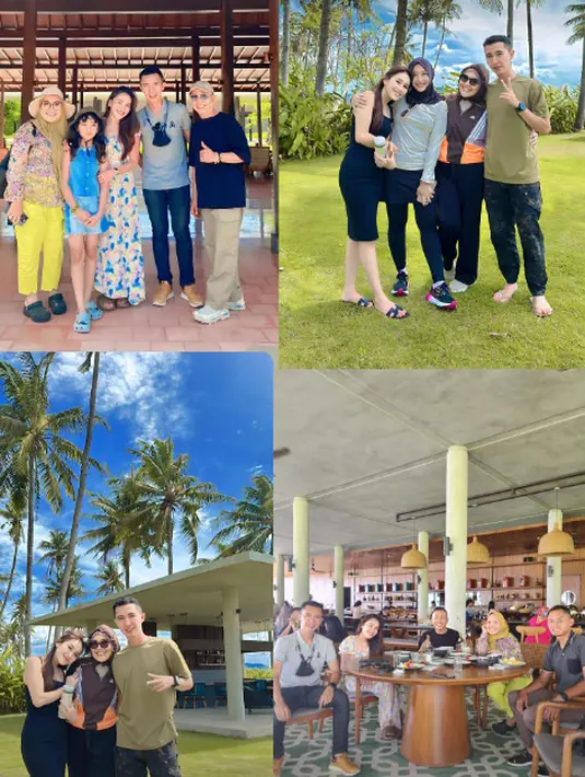 Pasangan inipun juga sempatkan habiskan waktu liburan bersama keluarga dengan busana santai [@mom_ayting92_]