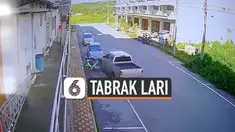 Rekaman CCTV menunjukkan seorang sopir yang melarikan diri usai menabrak sepeda motor dan mobil yang tengah terparkir. Peristiwa ini terjadi di Songkhla, Thailand.