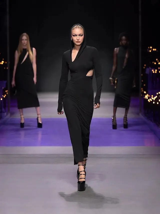 Bertemu di Runway Versace, Gigi Hadid Beradu Gaya dengan Mantan Kekasih Leonardo DiCaprio