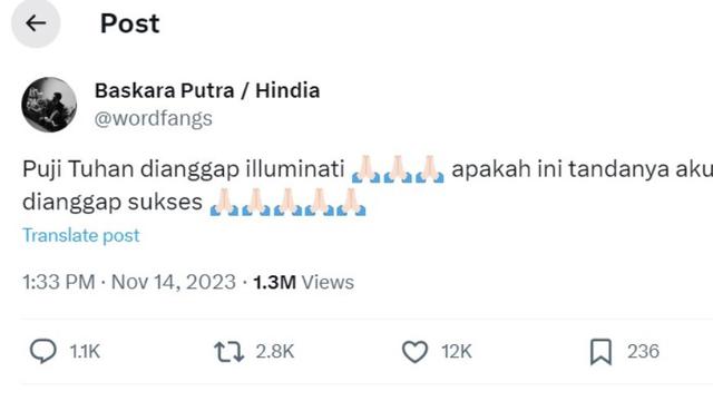 Tanggapan Hindia Soal Lagu dan Konsernya Disebut Aliran Satanis dan Illuminati