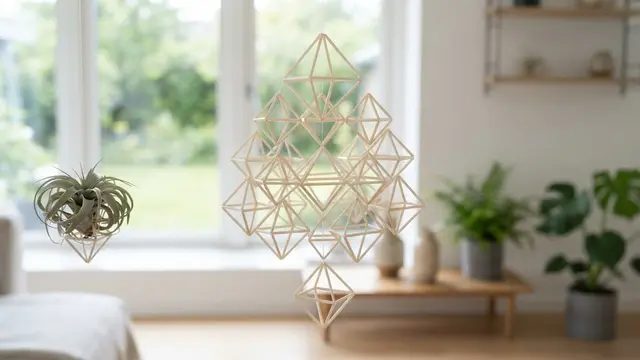 Ornamen Himmeli Geometris dari Sedotan
