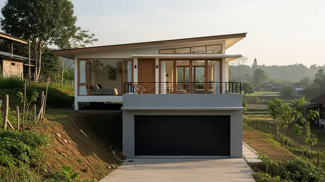 Inspirasi Rumah Minimalis Kecil di Kampung dengan Lahan Tidak Rata/Gemini AI