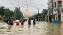 Kondisi kali ini merupakan banjir ketiga di kota ini hanya 2023 saja dan menjadi terburuk dalam beberapa tahun terakhir. (AP Photo/Thein Zaw)