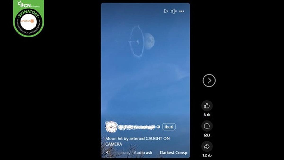 Video Hoaks Sepekan: Asteroid Menghantam Bulan hingga Kawasan Elite di Bekasi Tenggelam Akibat Banjir