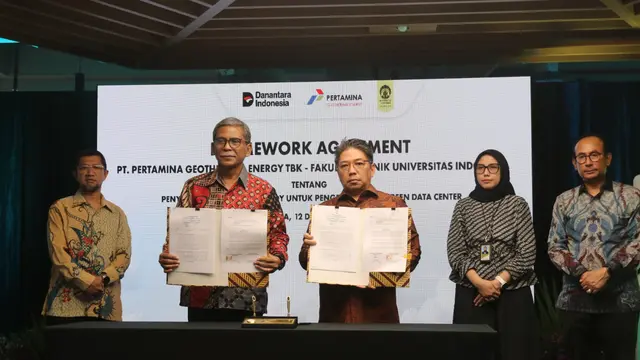 MoU Pertamina Geothermal Energy dan Framework Agreement untuk pengembangan green data center. (Foto: Pertamina Geothermal Energy)