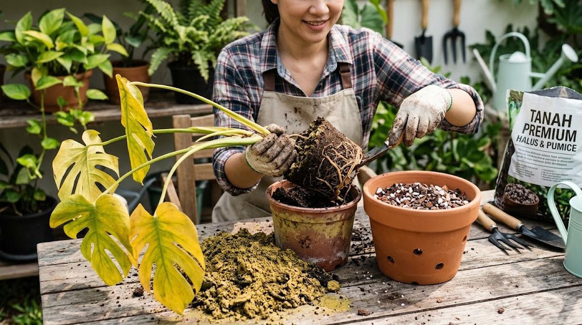 Trik Menyelamatkan Tanaman Hias yang Daunnya Mulai Menguning/AI Generated