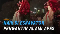 Sebuah momen apes dialami oleh sepasang pengantin saat mengadakan resepsi pernikahan.