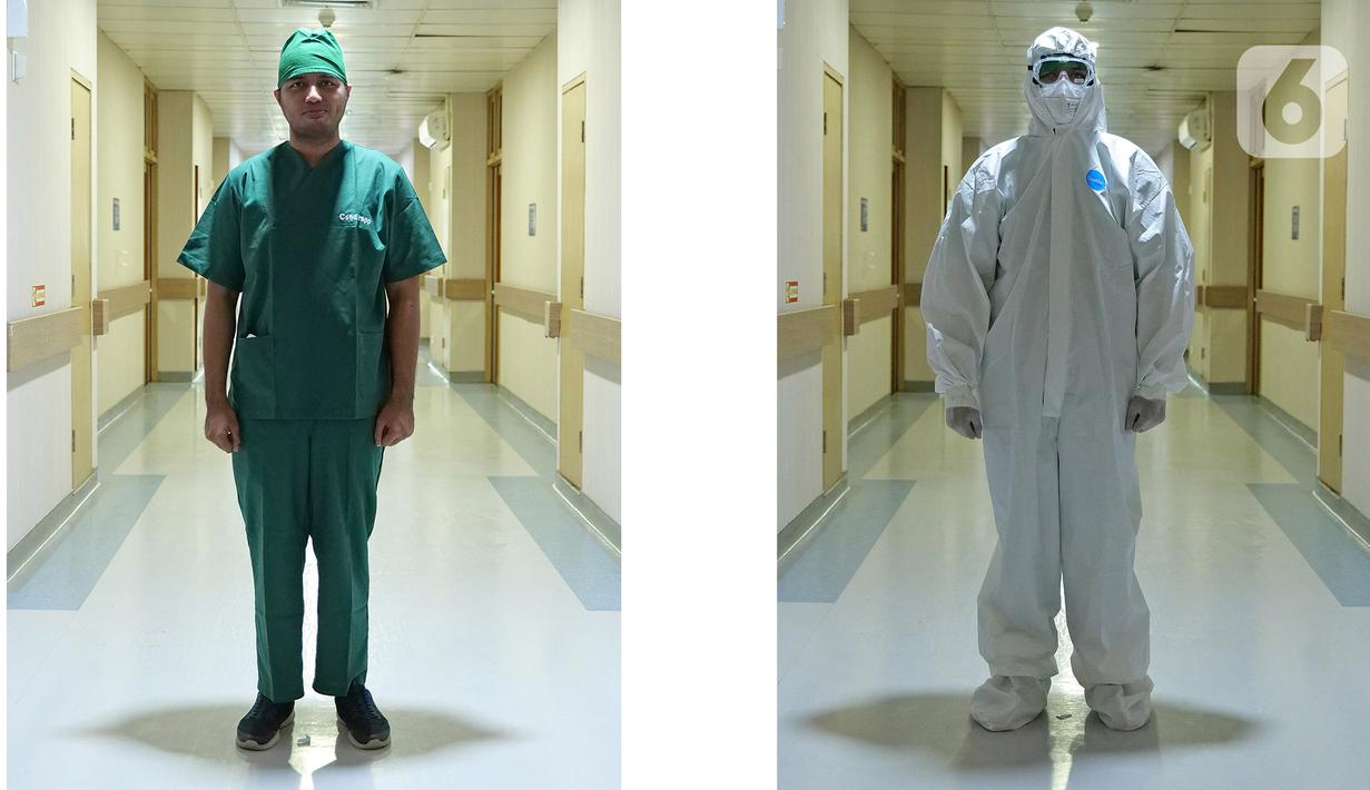 dr Ferel (26). Menurut Dokter Umum RSPP ini, Hari Sumpah Pemuda ke-92  bersama melawan pandemi Covid-19. Menghadapi pandemi tidak bisa dilakukan sendiri tapi perlu peran masyarakat. (Liputan6.com/Herman Zakharia)