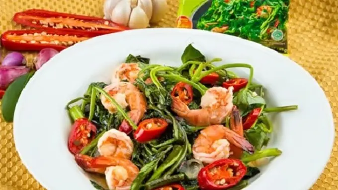resep tumis kangkung dan udang/selerasa.com