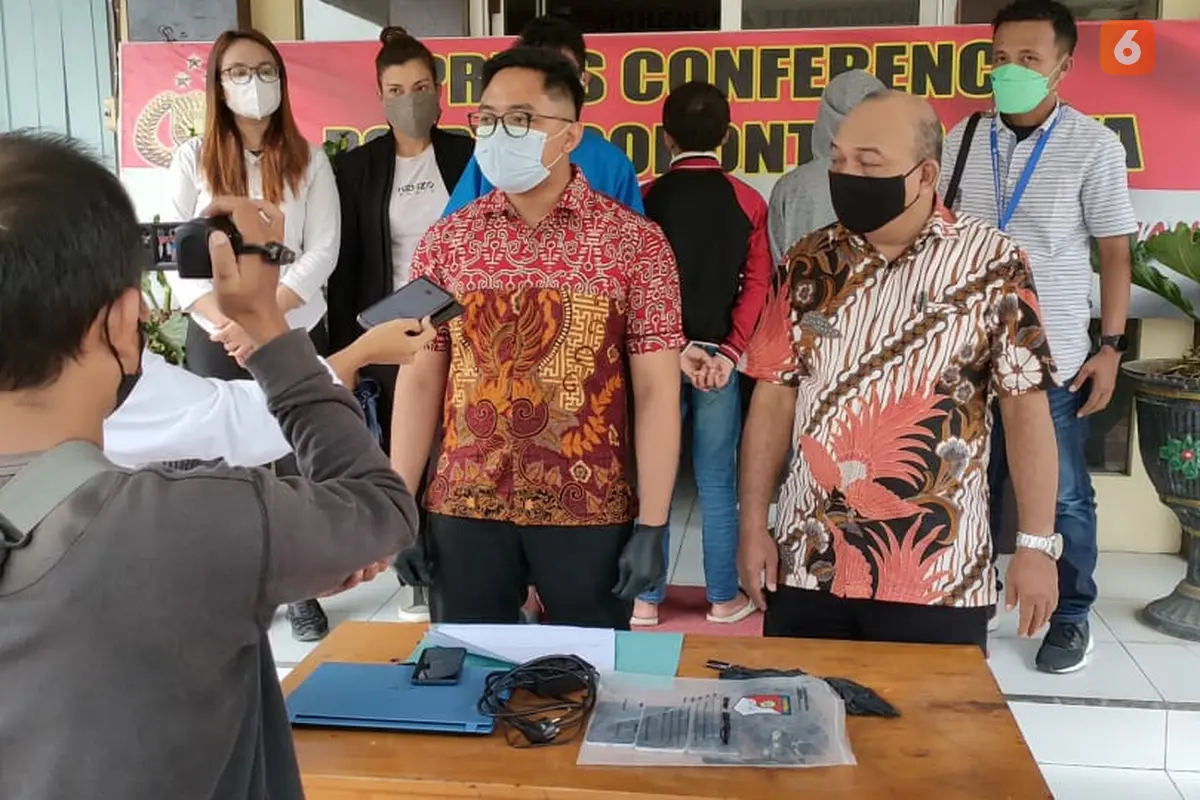 Polres Gorontalo Kota saat melakukan Konprensi Pers terkait curanmor di Kota Gorontalo (Arfandi Ibrahim/Liputan6.com)