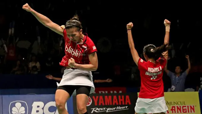 Selebrasi Greysia dan Nitya di Indonesia Open 2015