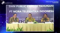 Paparan publik PT Mora Telematika Indonesia Tbk (MORA) atau Moratelindo, Kamis (15/6/2023). (Foto: tangkapan layar/Pipit I.R)