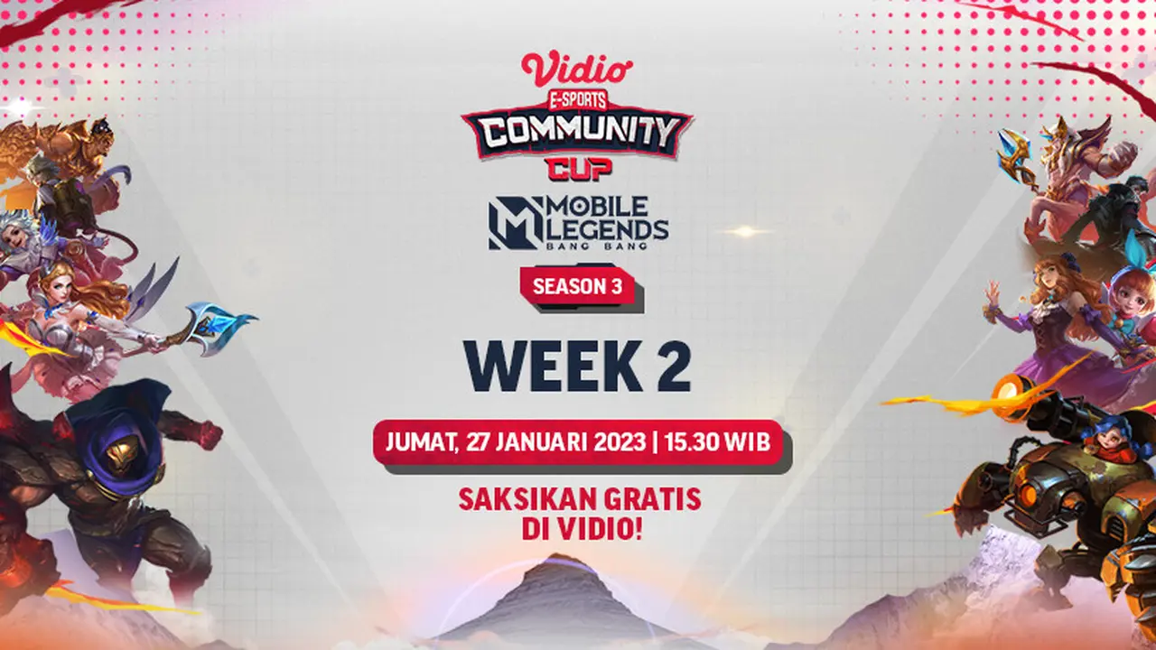 Tonton Live Streaming Mobile Legends Bang-Bang Vidio Community Cup Season 4 Minggu Kedua Sore Ini