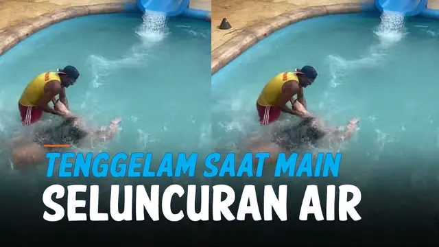 TENGGELAM SAAT MAIN SELUNCURAN AIR, UNTUNG ADA LIFEGUARD