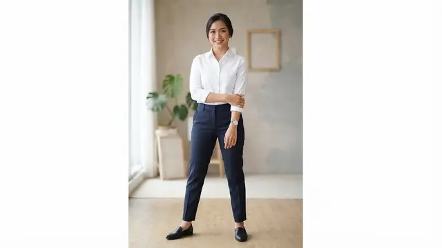 Cara tampil elegan tanpa pakaian mahal dan ini pilihan yang cocok untuk masing-masing zodiak yakni Virgo kemeja putih dan celana bahan