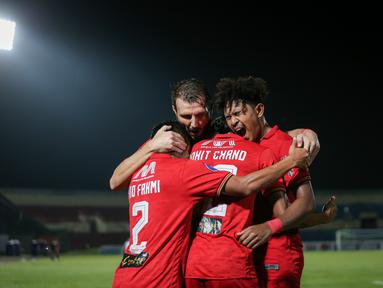 Gol tunggal Rohit Chand di menit 50 jadi pembeda di laga ini. Tambahan tiga poin membuat Persija memutus tren negatif usai dua laga sebelumnya mereka menelan kekalahan. (Bola.com/Bagaskara Lazuardi)