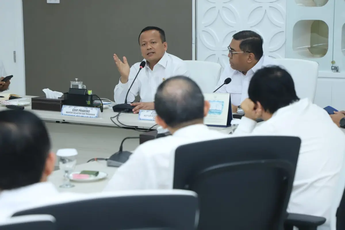 Menteri Kelautan dan Perikanan Edhy Prabowo melakukan audiensi dengan pengusaha yang tergabung dalam perwakilan Kamar Dagang dan Industri (Kadin) Indonesia pada Rabu (30/10/2019). Dok KKP