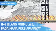 Menjelang 6 hari balapan Formula E, panitia penyelenggara memastikan seluruh infrastruktur siap digunakan termasuk atap tribun penonton yang sempat ambruk diterjang angin kencang. Masyarakat antusias lihat replika mobil balap.