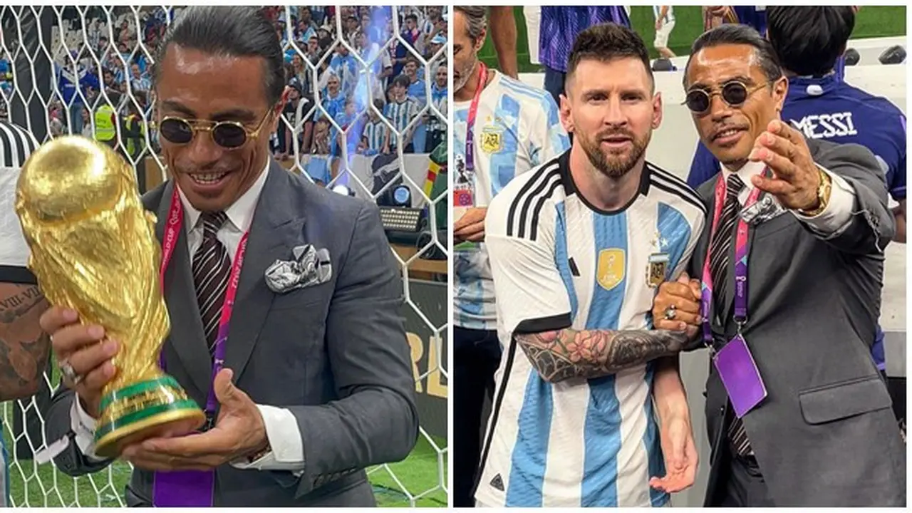 7 Potret Salt Bae Angkat Trofi Piala Dunia Jadi Sorotan, Tuai Kecaman Netizen