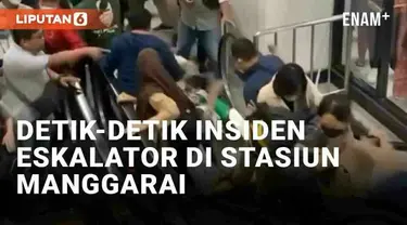 Insiden eskalator terjadi di Stasiun Manggarai pada Rabu (21/2/2024) pukul 18.00 WIB menimbulkan kepanikan. Detik-detik insiden viral di media sosial. Berawal dari eskalator yang mati saat sejumlah penumpang naik untuk menuju ke peron 11/12 KRL arah ...